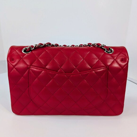 Chanel Rare Red 17b Classic Medium Quilted Lambskin Double Flap Bag - Picture 6 of 16